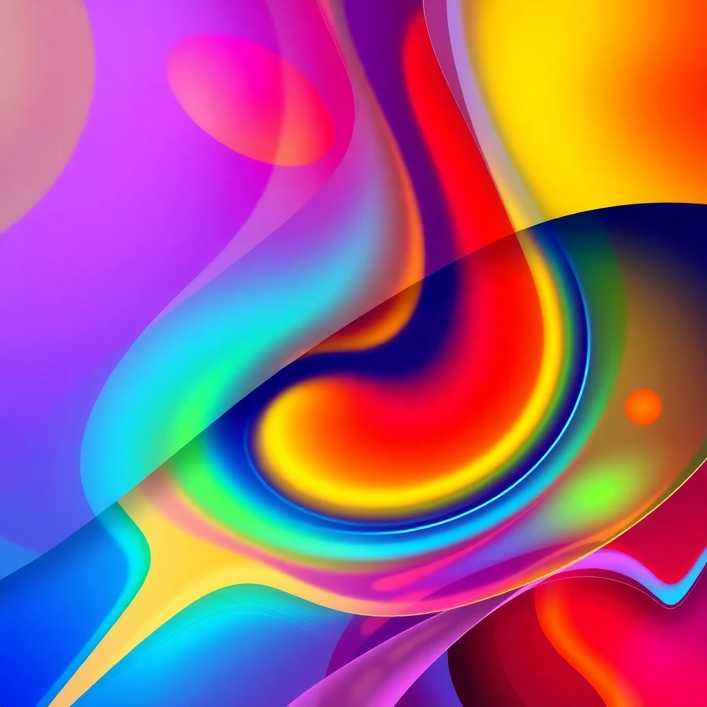 Abstract digital art with vibrant colors and geometric shapes